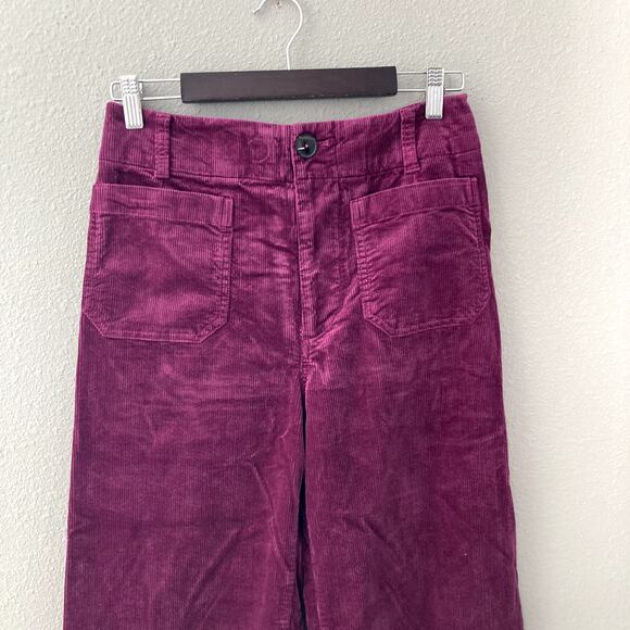 Maeve Anthropologie The Colette Crop Corduroy Wide Leg Pants - Purple - 28 - Picture 2 of 7